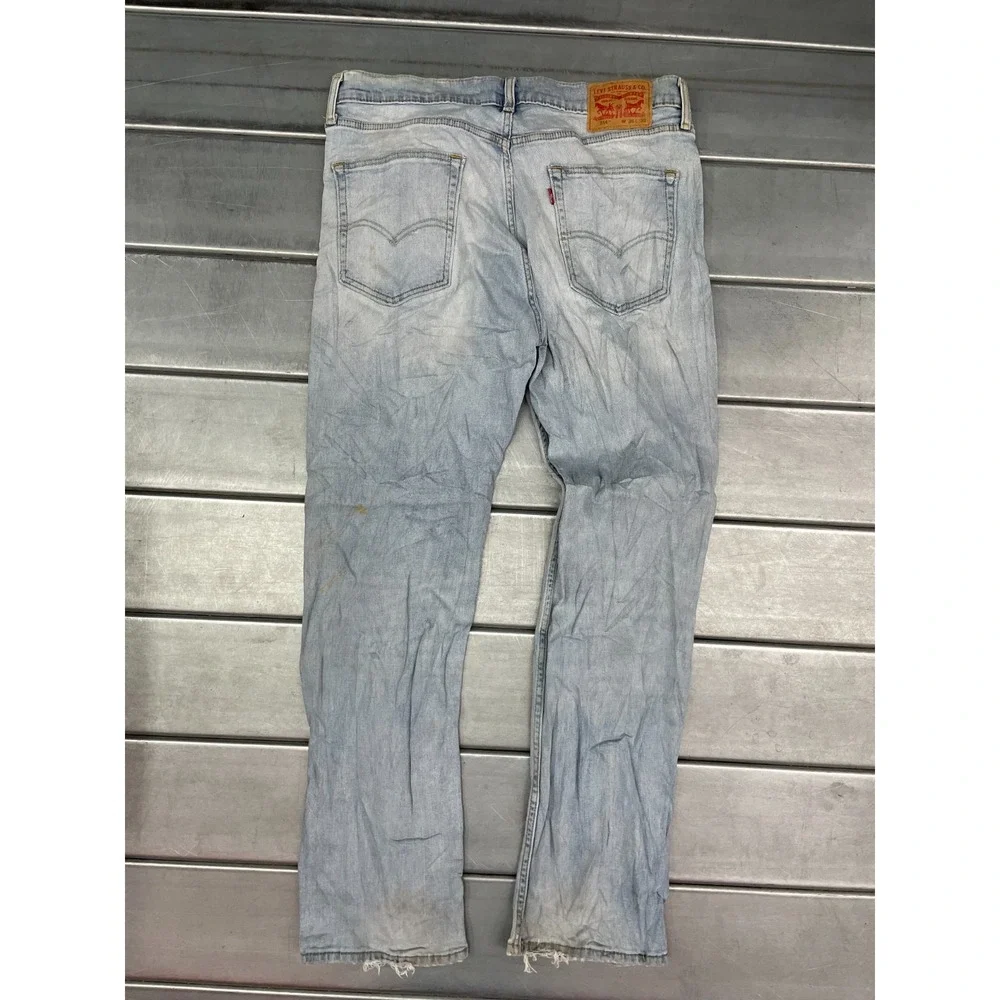Levis 514 Slim Straight Jeans Mens 36x32 Blue Light Wash‎ Denim